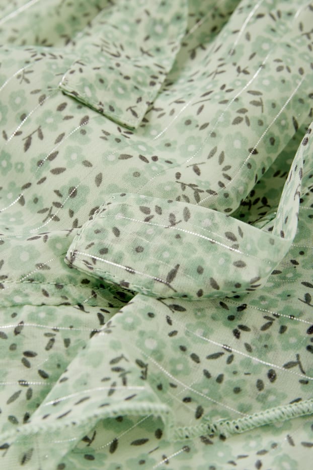 Kinderen: meisjes - Jurk van chiffon - gebloemd - mintgroen