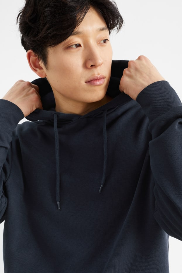 Hommes - Sweat à capuche - bleu foncé