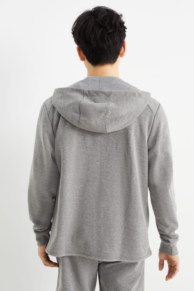 Herren - Sweatjacke mit Kapuze - hellgrau-melange