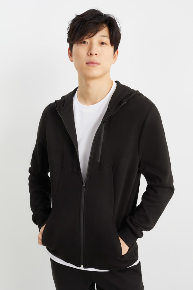 Hommes - Sweat de sport à capuche - noir