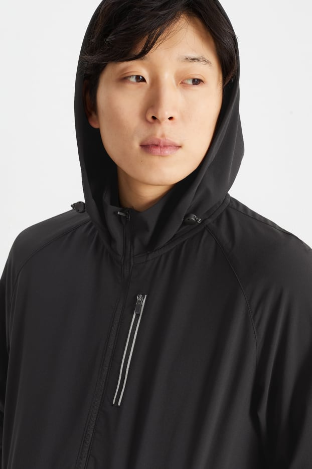 Uomo - Giacca sportiva con cappuccio - 4 Way Stretch - nero