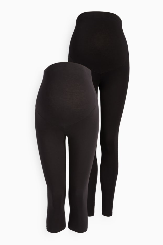 Donna - Confezione da 2 - leggings e leggings capri premaman - nero
