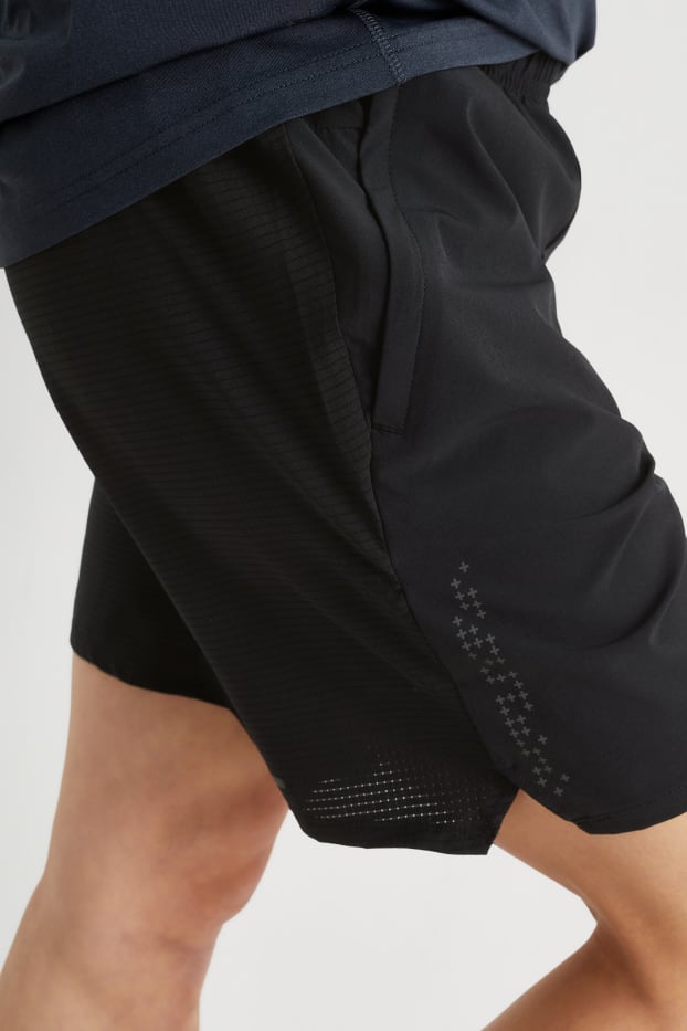 Bărbați - Pantaloni scurți funcționali - 4 Way Stretch - negru