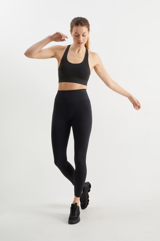 Femmes - Leggings - sans coutures - noir