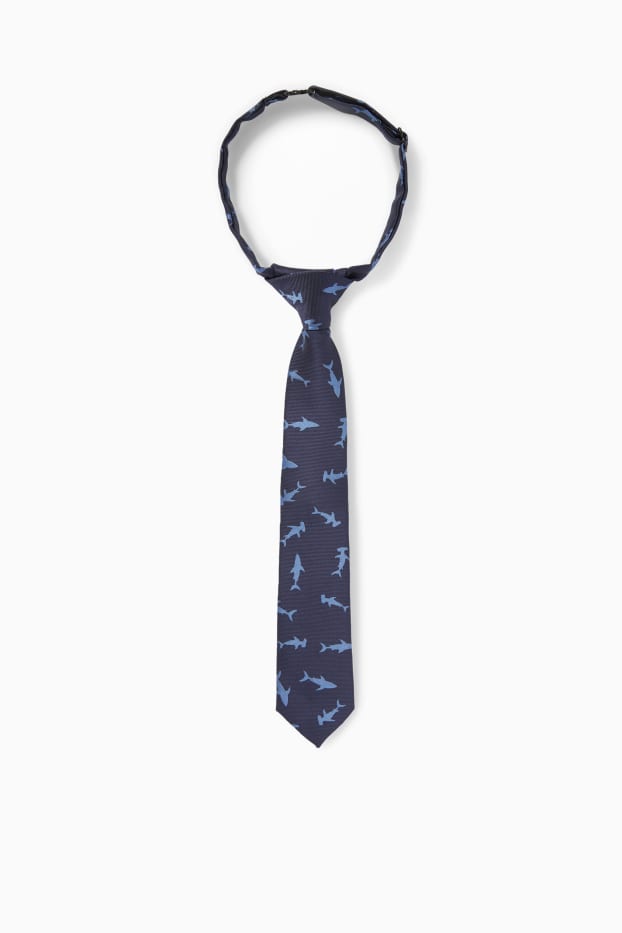 Nen - Tauró - corbata - blau fosc