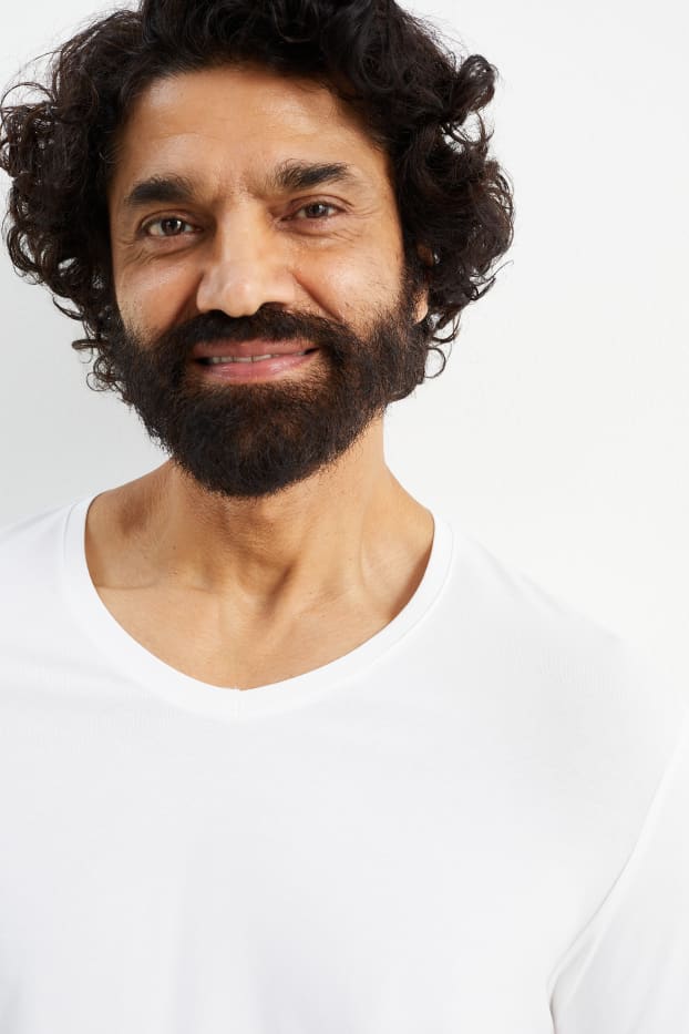 Men - T-shirt - Flex - slim fit - white