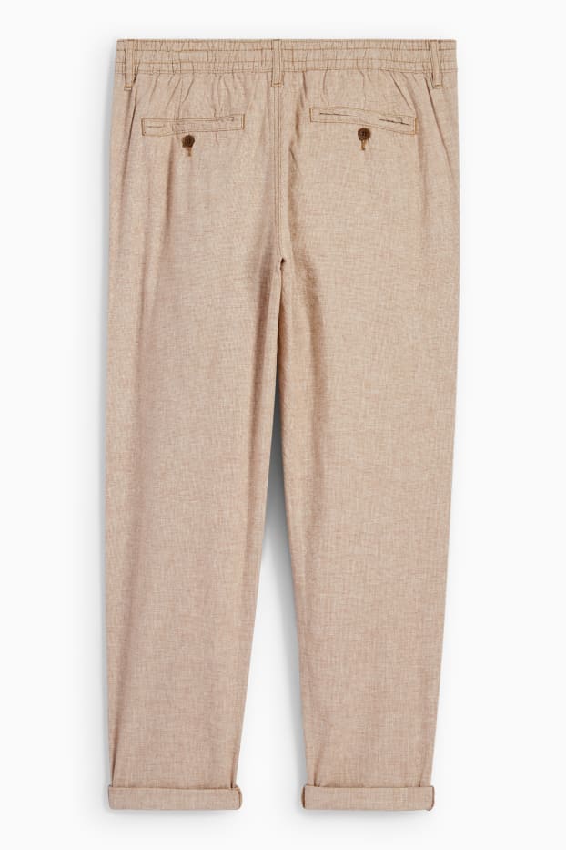 Men - Chinos - tapered fit - linen blend - light beige