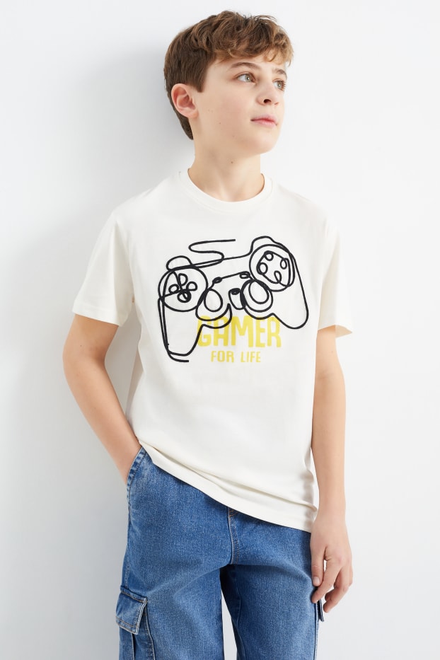 Kinder Jungen - Multipack 2er - Gaming - Kurzarmshirt - braun