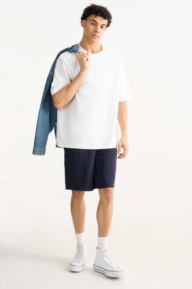 Uomo - Shorts in felpa - blu scuro