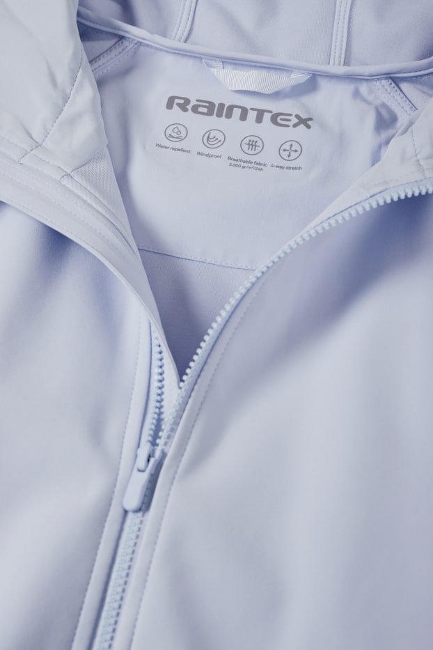 Damen - Softshellmantel mit Kapuze - 4 Way Stretch - hellblau