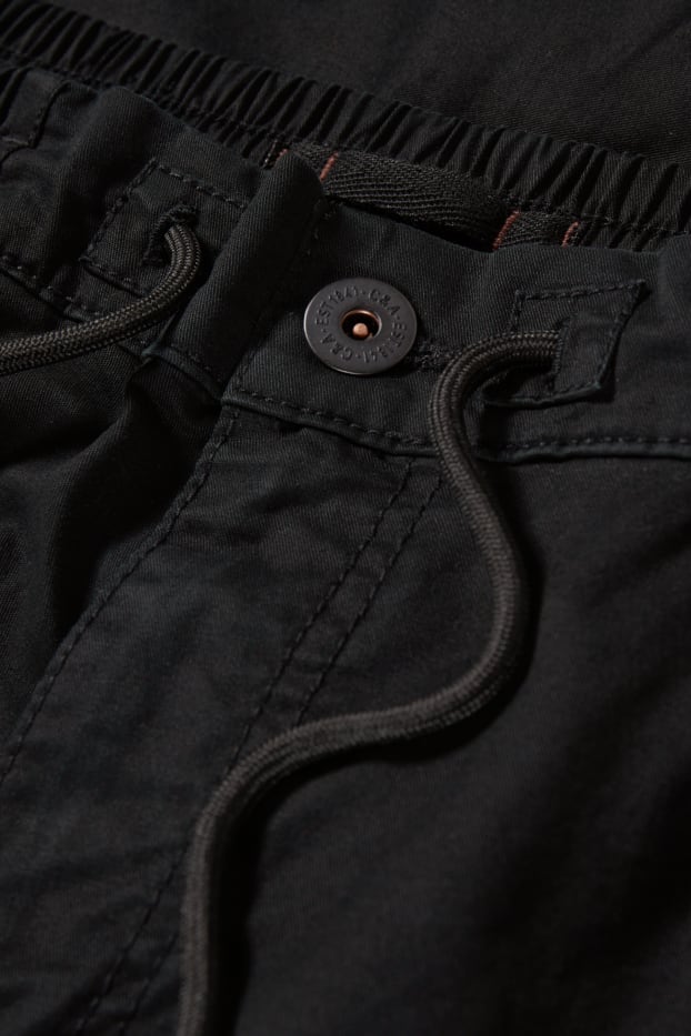 Hommes - Pantalon cargo - regular fit - LYCRA® - noir