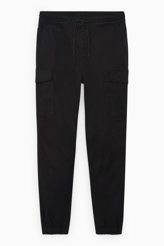 Hommes - Pantalon cargo - regular fit - LYCRA® - noir