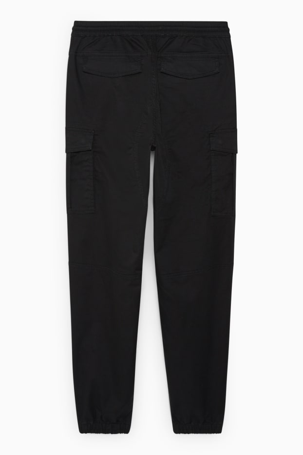 Hommes - Pantalon cargo - regular fit - LYCRA® - noir