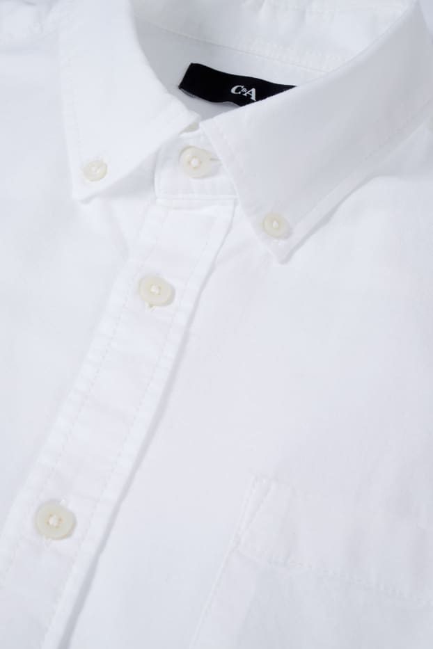 Herren - Oxford Hemd - Regular Fit - Button-down - weiß