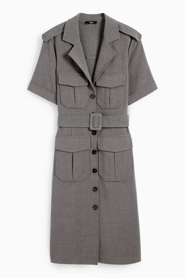 Femmes - Robe cargo dotée d’une ceinture - gris