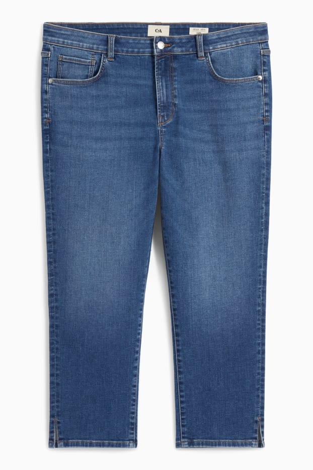 Femei - Jeans capri - talie medie - slim fit - denim-albastru
