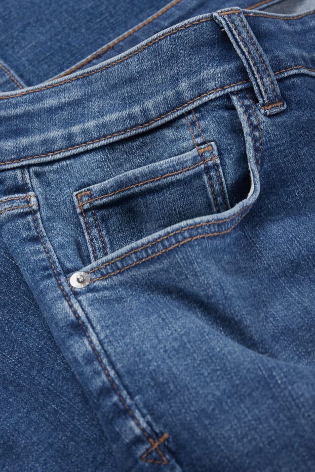 Femei - Jeans capri - talie medie - slim fit - denim-albastru