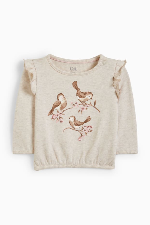 Baby Mädchen - Vögelchen - Baby-Outfit - 3 teilig - rosa