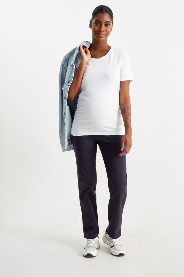 Donna - Pantaloni chino premaman con cintura - slim fit - blu scuro