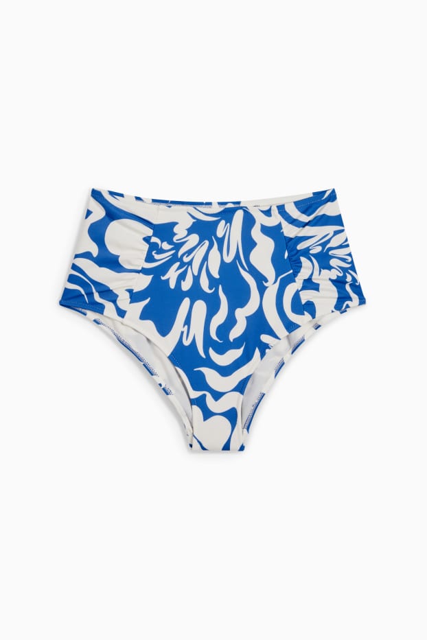 Women - Bikini bottoms - high waist - LYCRA® XTRA LIFE™ - patterned - blue / white