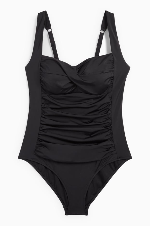 Mujer - Bañador con frunces - con relleno - LYCRA® XTRA LIFE™ - negro