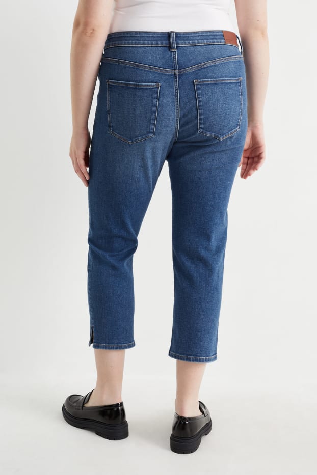 Femei - Jeans capri - talie medie - slim fit - denim-albastru