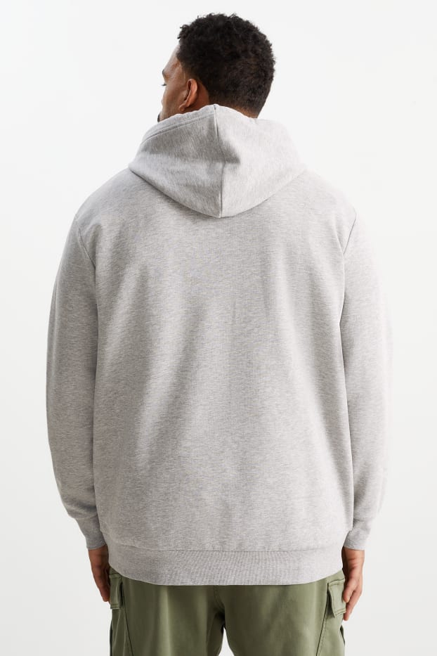 Hommes - Sweat à capuche - gris chiné