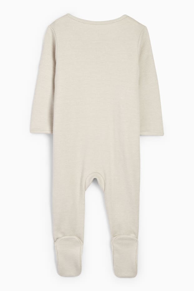 Baby Jungen - Dumbo - Baby-Schlafanzug - gestreift - hellbeige