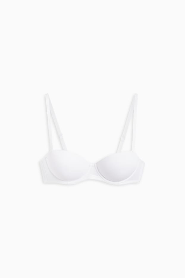 Women - Underwire bra - BALCONETTE - padded - LYCRA® - white