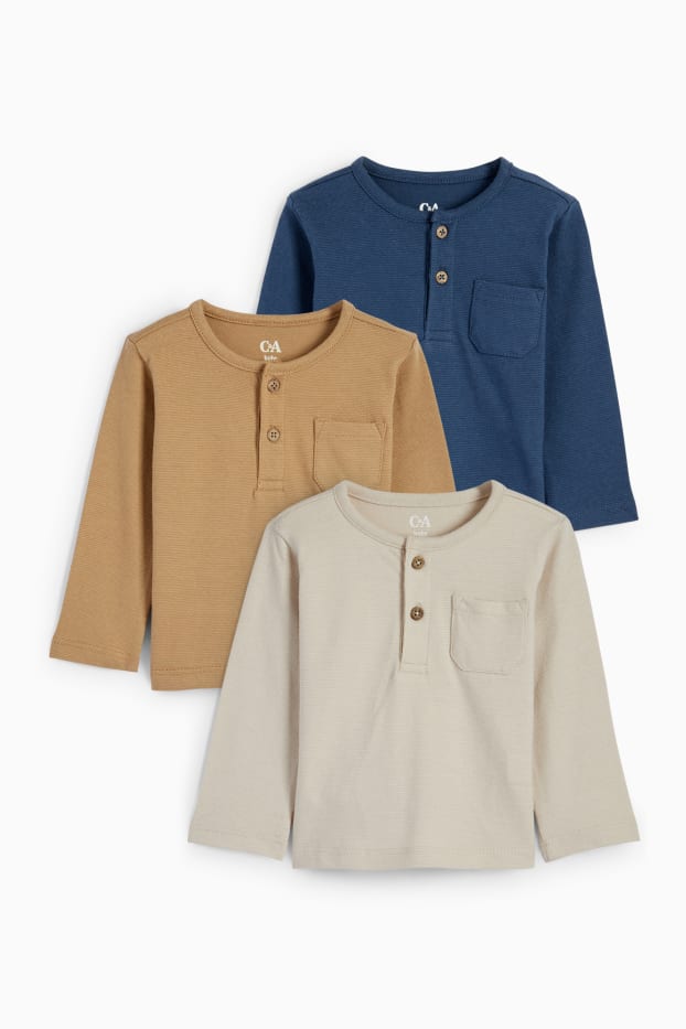 Neonati - Confezione da 3 - maglia a maniche lunghe per neonati - beige chiaro
