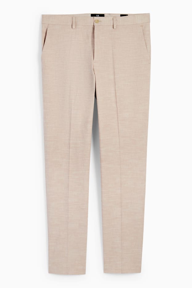 Men - Mix-and-match trousers - regular fit - Flex - LYCRA® - light beige