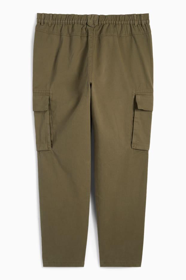 Damen - Cargohose - Mid Waist - Straight Fit - khaki