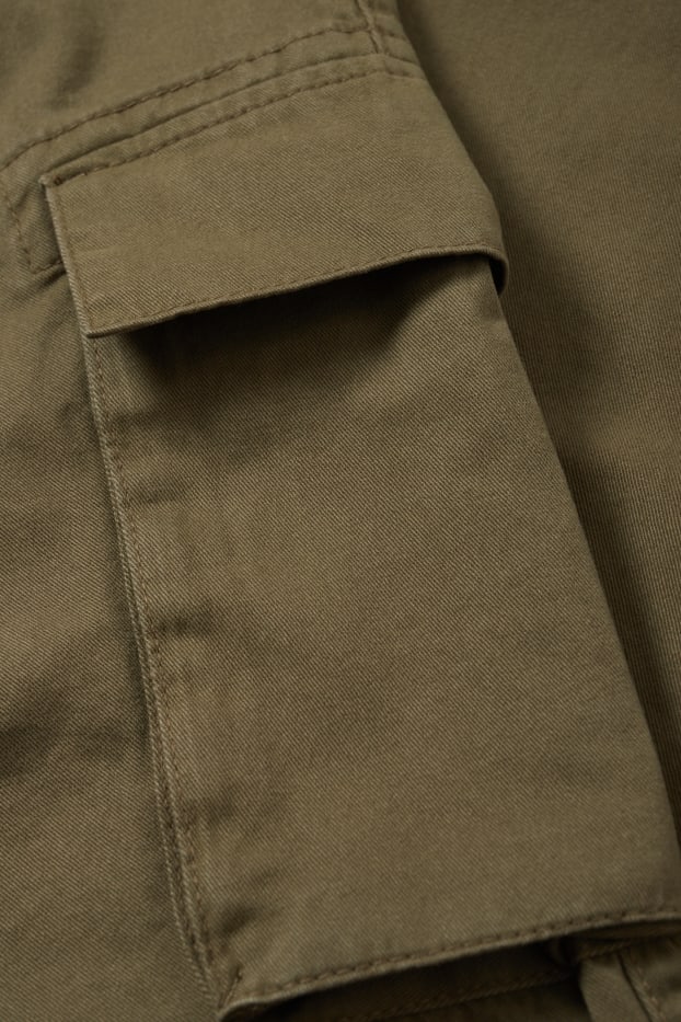 Damen - Cargohose - Mid Waist - Straight Fit - khaki