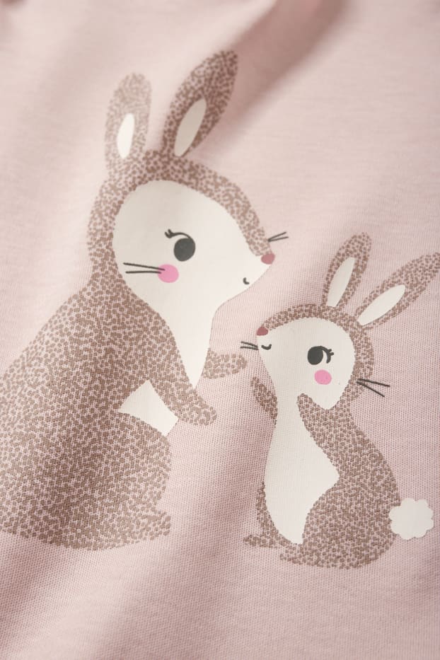 Bébés filles - Lot de 3 - petits lapins et chatons - bodys pour bébé - blanc crème