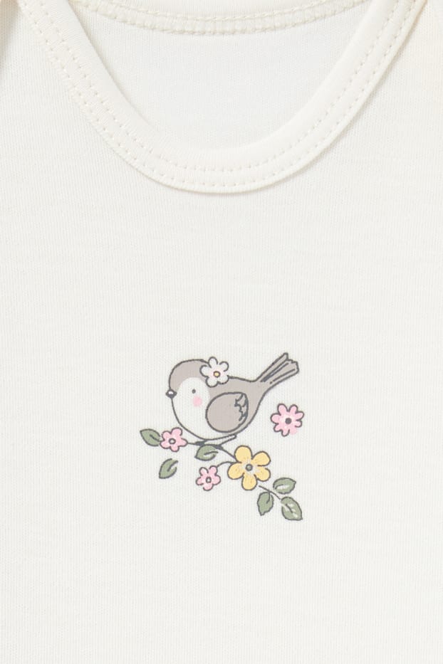 Bébés filles - Lot de 5 - fleurs et animaux - body pour bébé - vert menthe