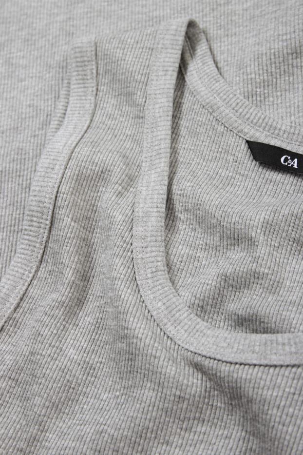 Home - Samarreta sense mànigues - canalé doble - gris
