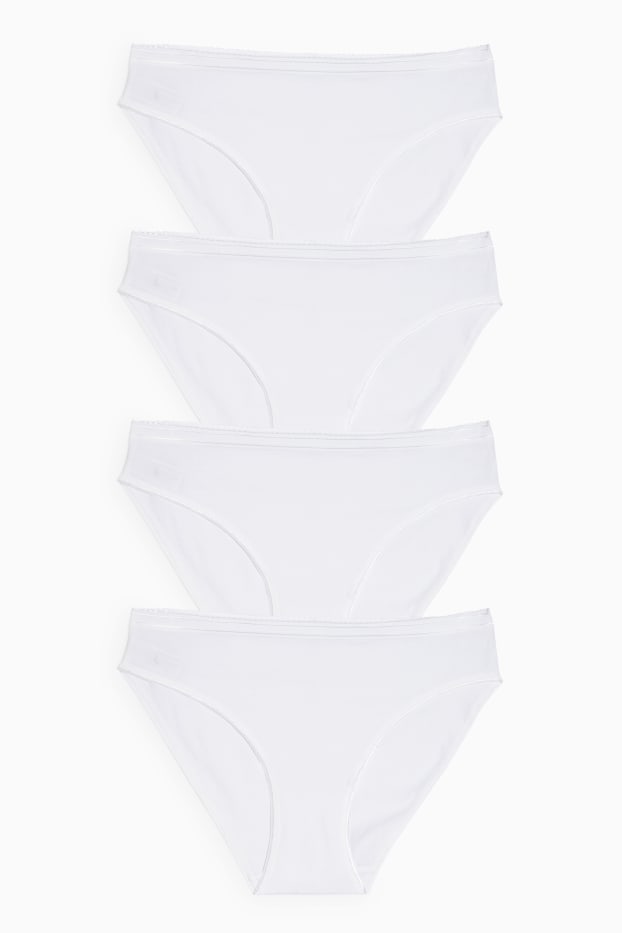 Damen - Multipack 4er - Slip - weiß