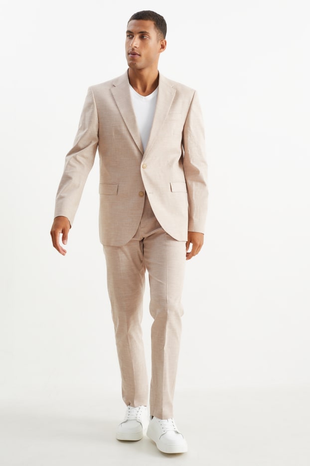 Men - Mix-and-match trousers - regular fit - Flex - LYCRA® - light beige