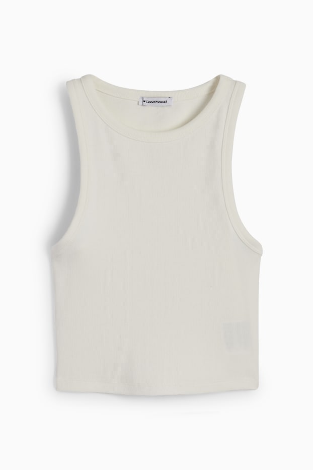 Mujer - Top crop - blanco roto