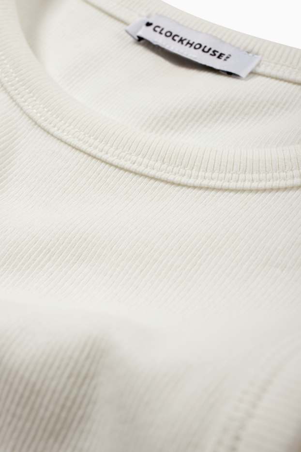 Mujer - Top crop - blanco roto