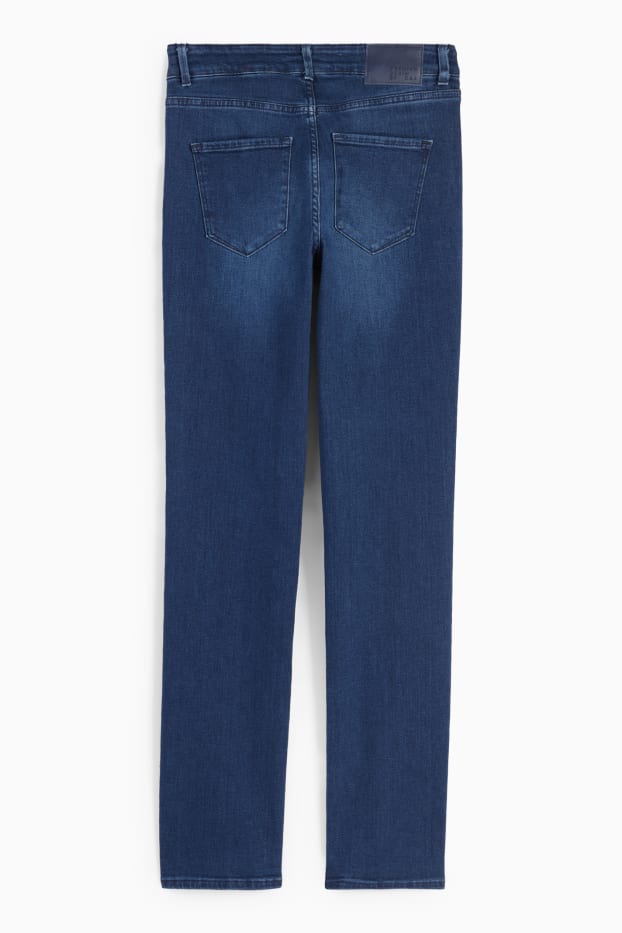 Women - Premium Denim by C&A - straight jeans - mid waist- LYCRA® - denim-dark blue