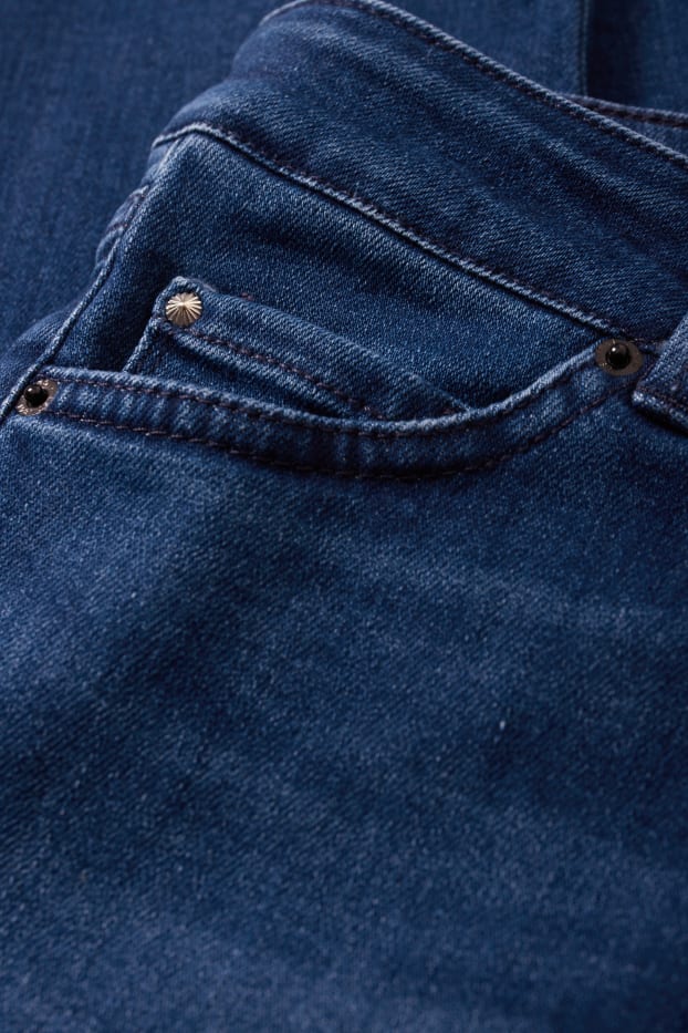 Women - Premium Denim by C&A - straight jeans - mid waist- LYCRA® - denim-dark blue