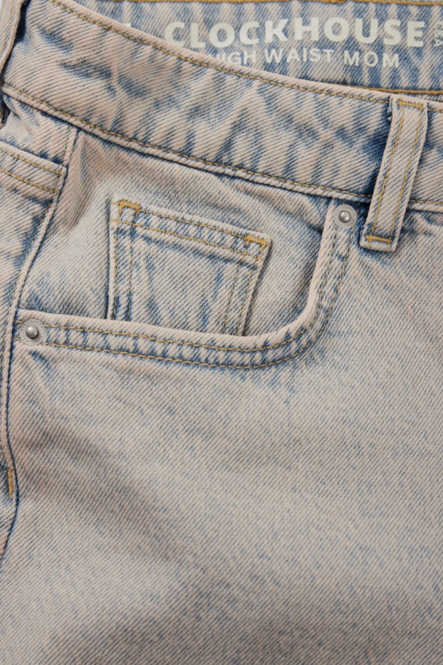 Damen - Jeans-Shorts - High Waist - helljeansgrau