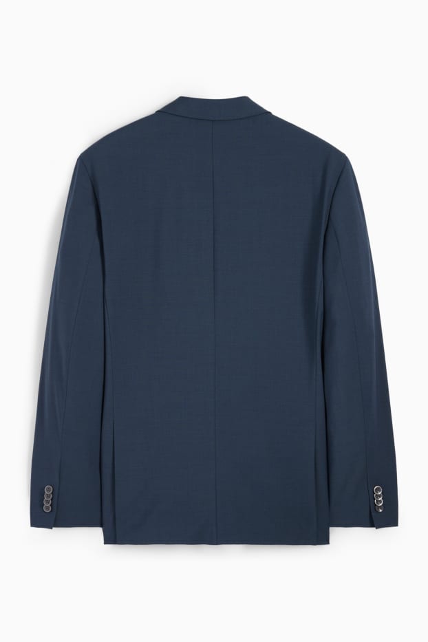 Hommes - Veste de costume - regular fit - Flex - laine mélangée - LYCRA® - bleu foncé