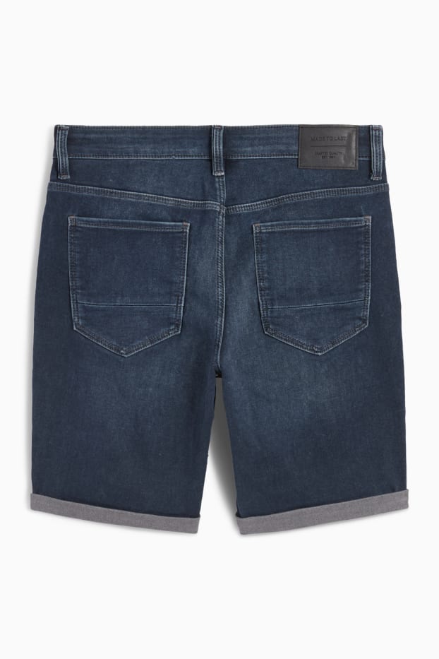 Pánské - Džínové šortky - jog denim - LYCRA® - džíny - tmavomodré