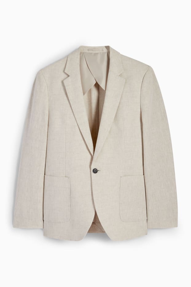 Men - Tailored jacket - slim fit - linen blend - light beige