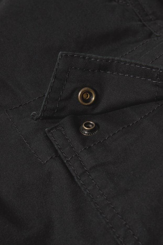 Uomo - Pantaloni cargo - tapered fit - LYCRA® - nero