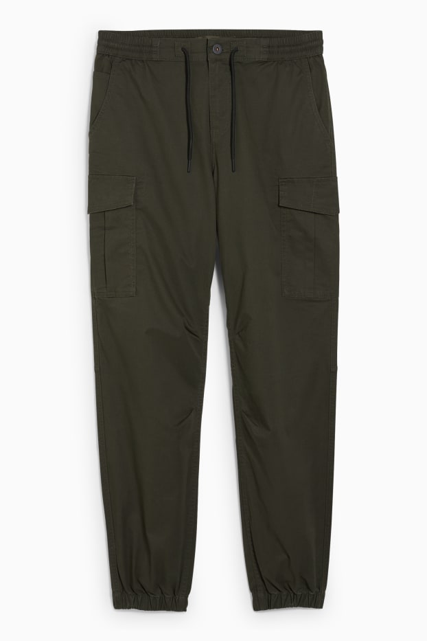 Pánské - Cargo kalhoty - regular fit - LYCRA® - džíny - zelené