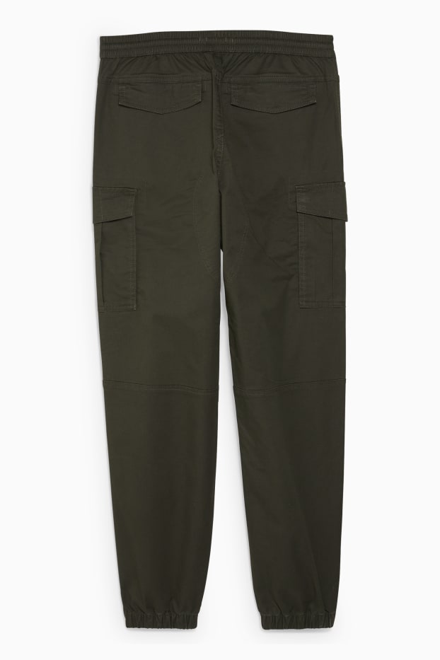Pánské - Cargo kalhoty - regular fit - LYCRA® - džíny - zelené