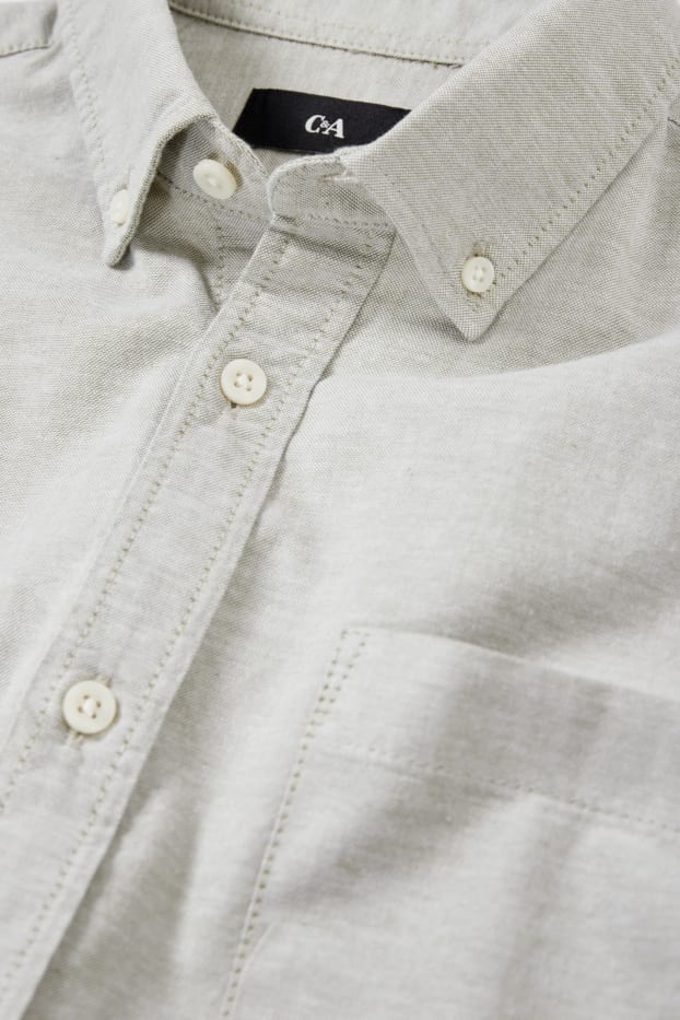 Men - Oxford shirt - regular fit - button-down collar - mint green